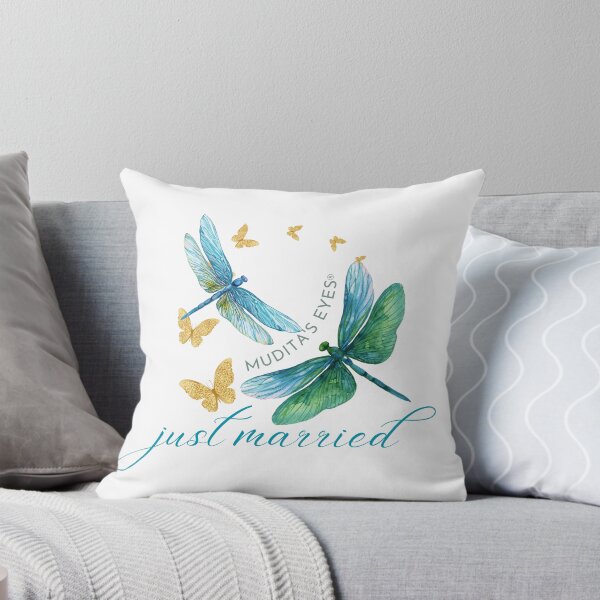 Item preview,  Romantic "Just married"  Wedding Day Wishes & Proposal Dragonfly Sticker designed and sold by MuditasEyes.