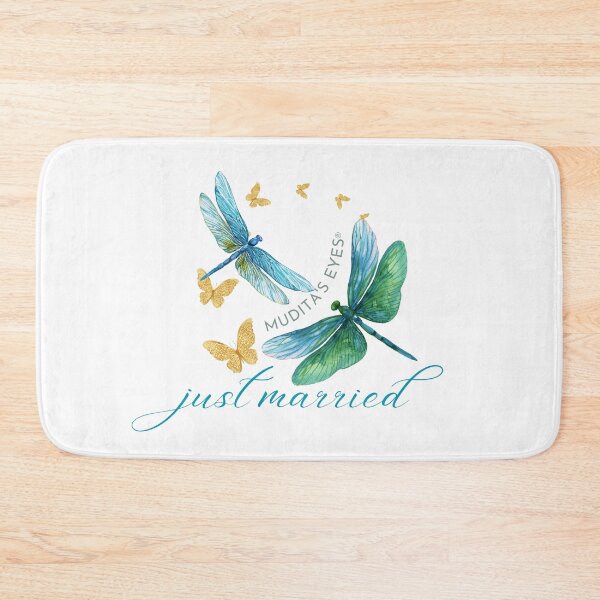 Item preview,  Romantic "Just married"  Wedding Day Wishes & Proposal Dragonfly Sticker designed and sold by MuditasEyes.