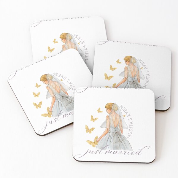 Item preview, Romantic "Just married"  Wedding Day Wishes & Proposal Bride Sticker designed and sold by MuditasEyes.