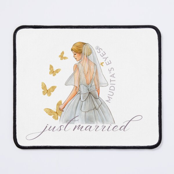 Item preview, Romantic "Just married" Wedding Day Wishes & Proposal Bride Sticker designed and sold by MuditasEyes.