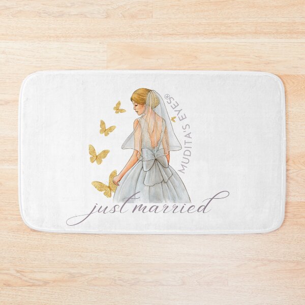 Item preview, Romantic "Just married"  Wedding Day Wishes & Proposal Bride Sticker designed and sold by MuditasEyes.