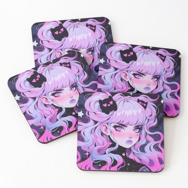 Item preview, Adorable Pink Pouty Anime Girl designed and sold by bubblegoth.