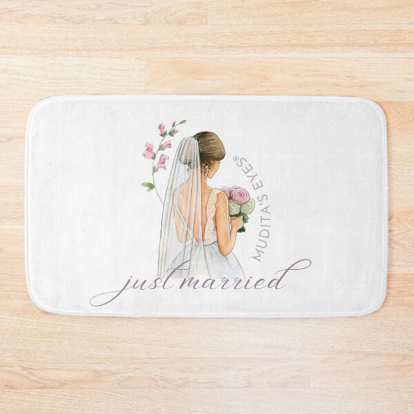 Item preview, Floral "Just married"  Wedding Day Wishes & Proposal Bride Sticker designed and sold by MuditasEyes.