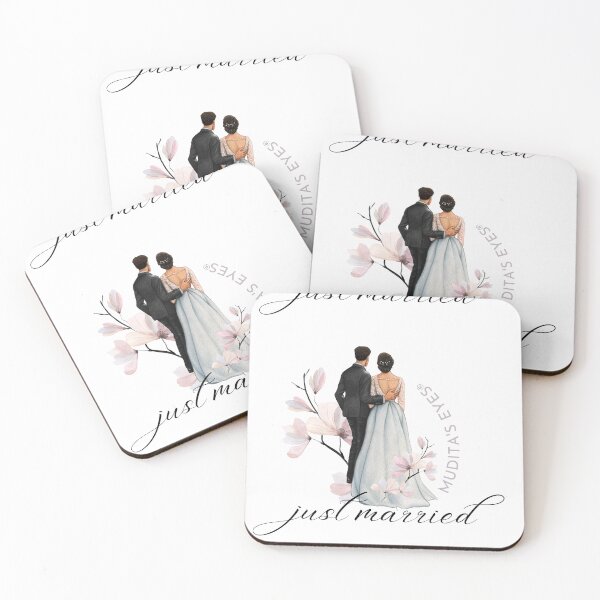 Item preview, "Just married"  Wedding Day Wishes & Proposal Couple Sticker designed and sold by MuditasEyes.