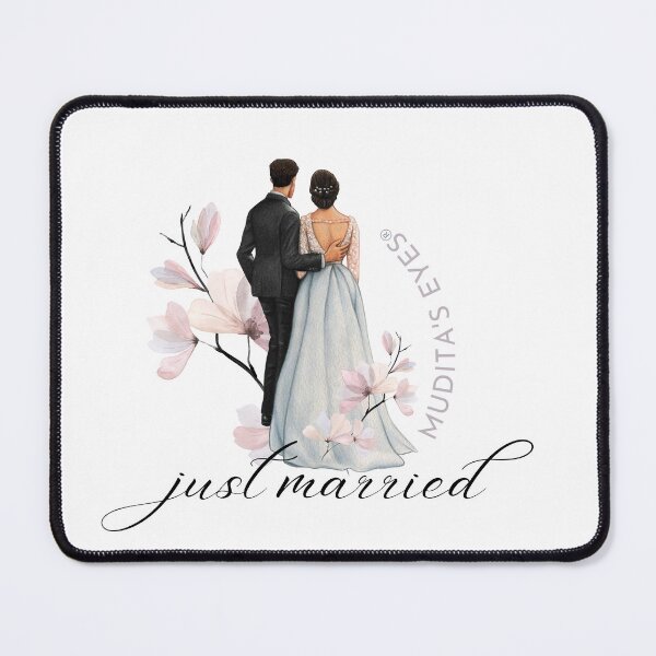 Item preview, "Just married" Wedding Day Wishes & Proposal Couple Sticker designed and sold by MuditasEyes.