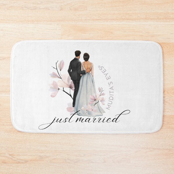 Item preview, "Just married"  Wedding Day Wishes & Proposal Couple Sticker designed and sold by MuditasEyes.