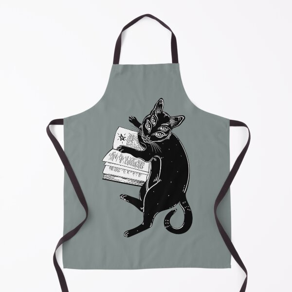 Item preview, Smart black boho four eyed demon magic cat reading the necronomicon book. designed and sold by hjfqbojtics70.