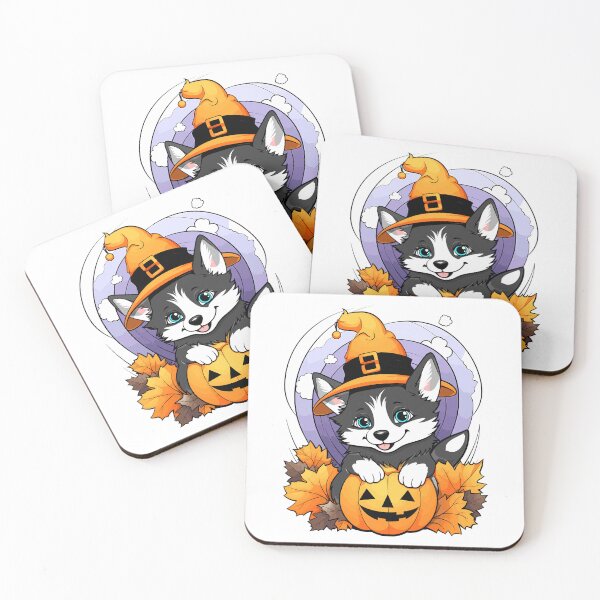 Item preview, Kawaii Halloween Husky Dog  designed and sold by RetroPrints.