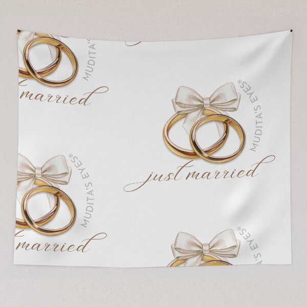 Item preview,  "Just married"  Wedding Day Wishes & Proposal Wedding Ring Sticker designed and sold by MuditasEyes.