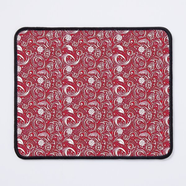 Item preview, Red and white starry swirl linograph folk art designed and sold by Earth Nature Creations.