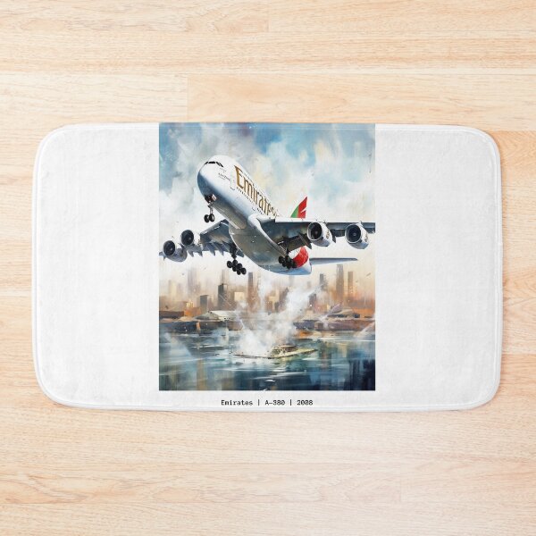 Item preview, Emirates A380 Airbus Superjumbo Aircraft Illustration Aviation Wall Art designed and sold by PicTechNowArt.