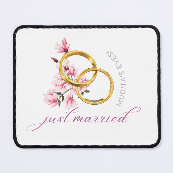 Item preview, Floral "Just married" Wedding Day Wishes & Proposal Rings Sticker designed and sold by MuditasEyes.