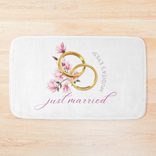 Item preview,  Floral  "Just married"  Wedding Day Wishes & Proposal Rings Sticker designed and sold by MuditasEyes.