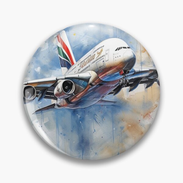 Item preview, Emirates A380 Airbus Superjumbo Aircraft Illustration Aviation Wall Art designed and sold by PicTechNowArt.