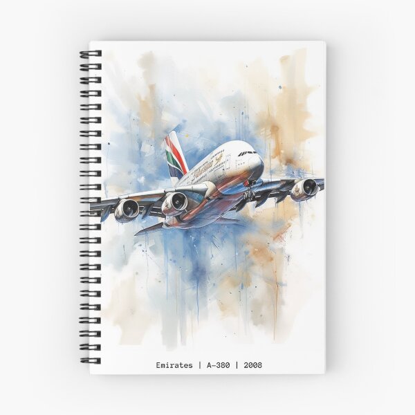 Item preview, Emirates A380 Airbus Superjumbo Aircraft Illustration Aviation Wall Art designed and sold by PicTechNowArt.