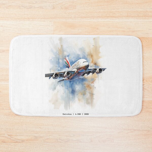 Item preview, Emirates A380 Airbus Superjumbo Aircraft Illustration Aviation Wall Art designed and sold by PicTechNowArt.