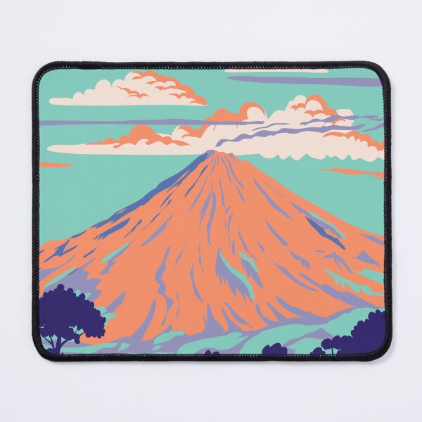 Aperçu de l'œuvre Volcan de Colima ou Volcan de Fuego au Mexique WPA Art Deco Poster créée et vendue par patrimonio.
