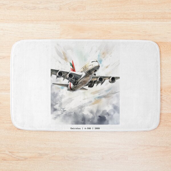 Item preview, Emirates A380 Airbus Superjumbo Aircraft Illustration Aviation Wall Art designed and sold by PicTechNowArt.
