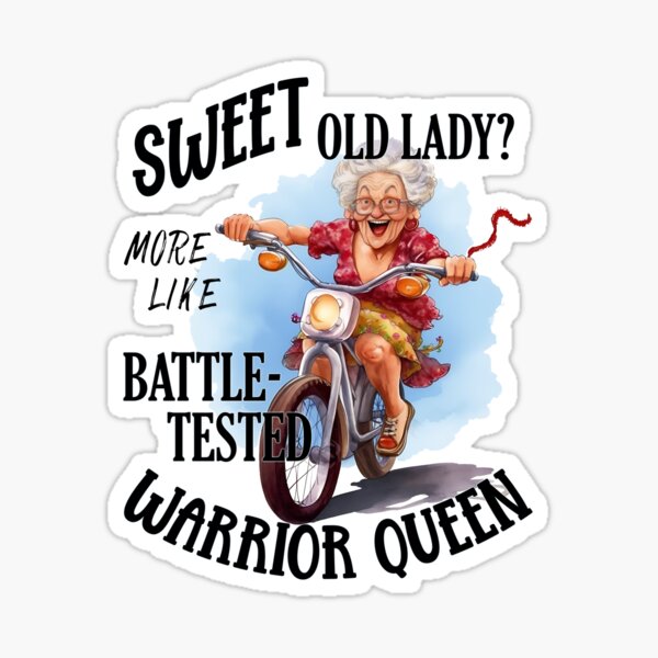 Item preview, Funny Sweet Old Lady Warrior Queen designed and sold by 24gap.