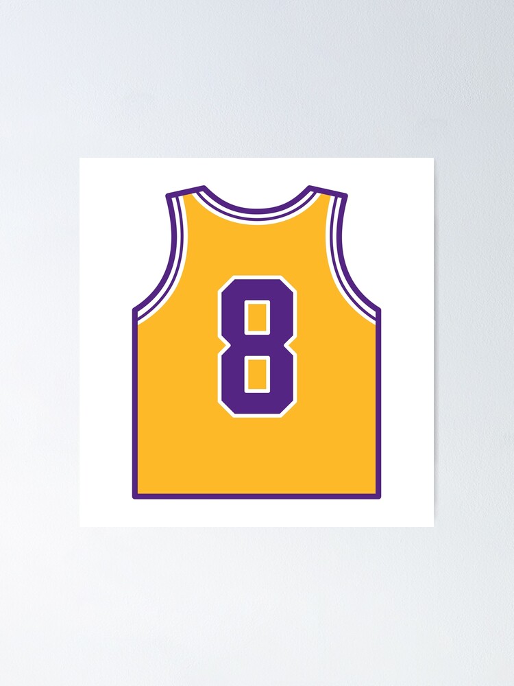 Kobe Bryant Jersey Poster LA Lakers 08/09 Retro Artwork 