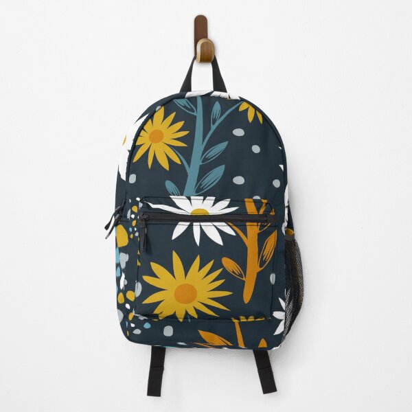 Item preview, white and yellow flowers with navy blue background designed and sold by Venezuelaaaaa.