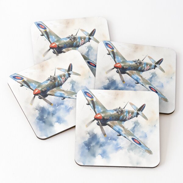 Item preview, Spitfire 1938 Royal Air Force Jet Watercolour Painting Print designed and sold by PicTechNowArt.
