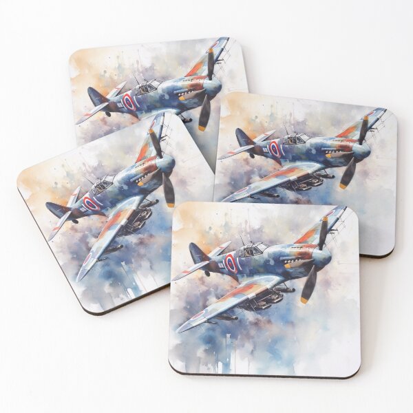 Item preview, Spitfire 1938 Royal Air Force Jet Watercolour Painting Print designed and sold by PicTechNowArt.