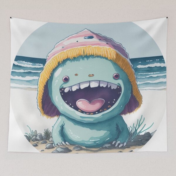 Item preview, Cute happy little alien on vacation by the sea. designed and sold by SaraSumi.