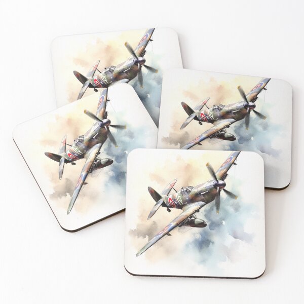 Item preview, Spitfire 1938 Royal Air Force Jet Watercolour Painting Print designed and sold by PicTechNowArt.