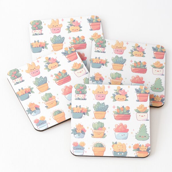 Item preview, Happy Cactus Kawaii Pretty Cactusses Pattern designed and sold by 18tokwa.