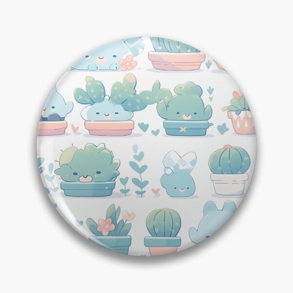 Item preview, Blue Happy Cactus Kawaii Pretty Cactusses designed and sold by 18tokwa.