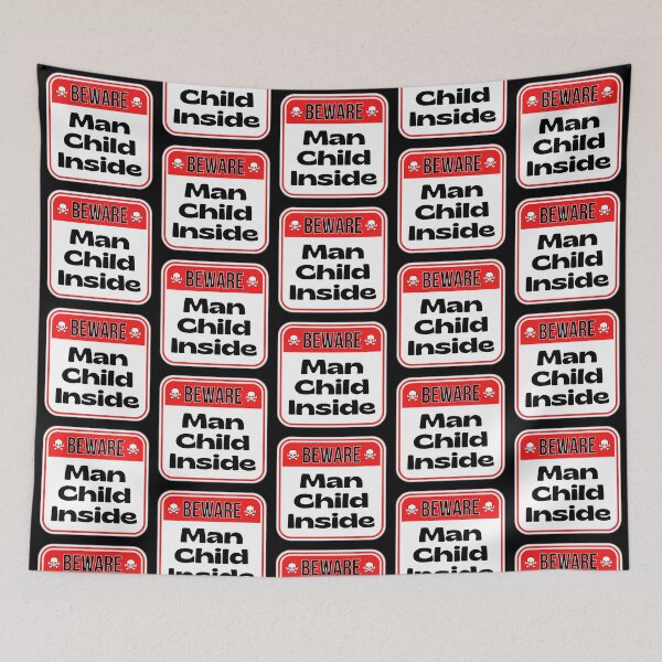Artikelvorschau, BEWARE: Man Child Inside - funny warning signs entworfen und verkauft von DesignsFromTW-S.
