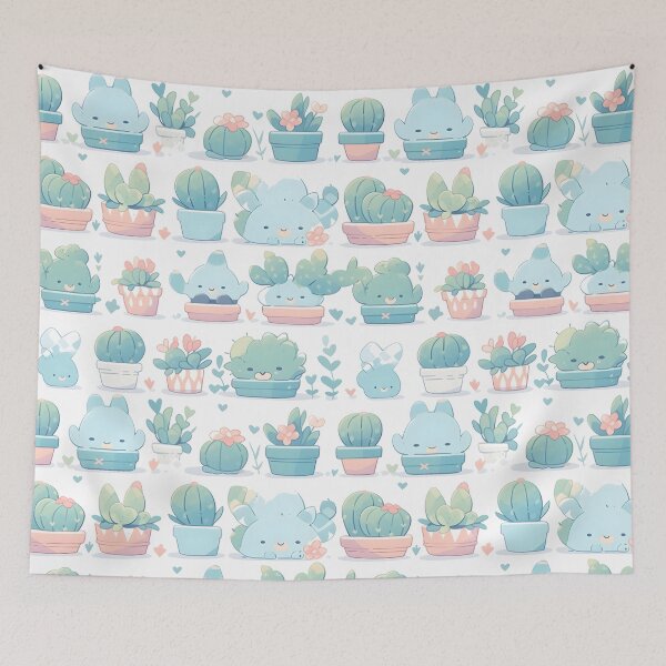 Item preview, Blue Happy Cactus Kawaii Pretty Cactusses designed and sold by 18tokwa.