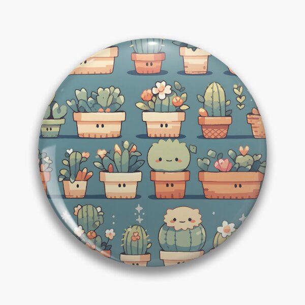 Item preview, Cactus Kawaii Pretty Cactusses Pattern Blue Theme designed and sold by 18tokwa.