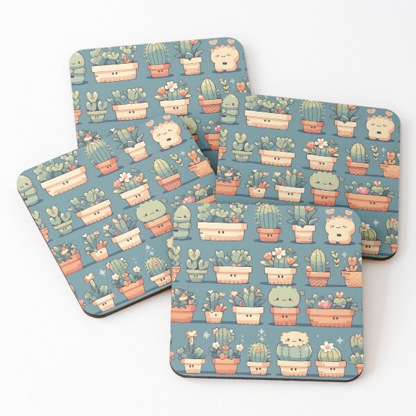 Item preview, Cactus Kawaii Pretty Cactusses Pattern Blue Theme designed and sold by 18tokwa.