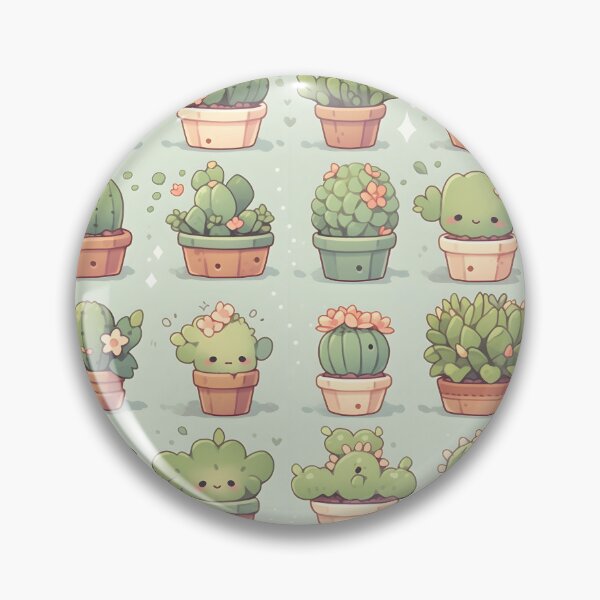 Item preview, Green Happy Cactus Kawaii Pretty Cactusses Pattern designed and sold by 18tokwa.