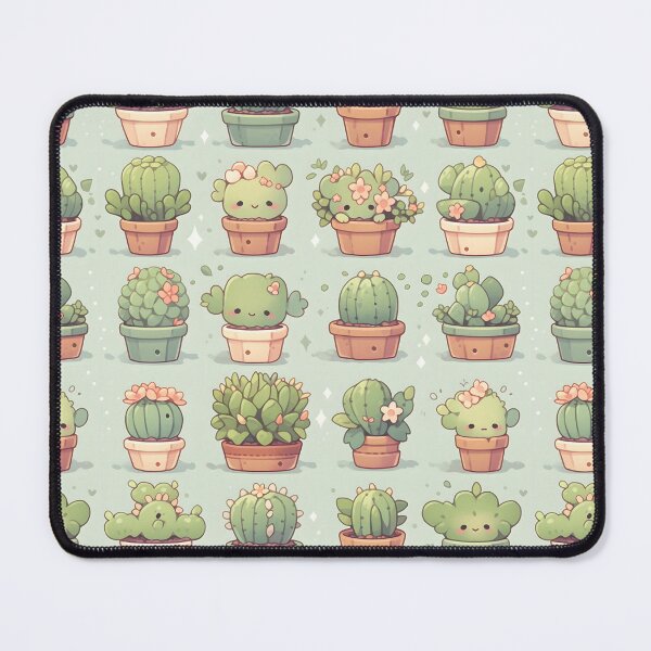 Item preview, Green Happy Cactus Kawaii Pretty Cactusses Pattern designed and sold by 18tokwa.