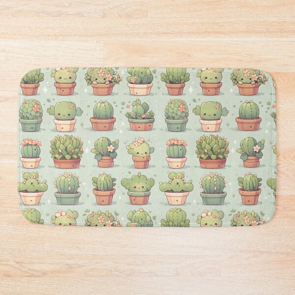 Item preview, Green Happy Cactus Kawaii Pretty Cactusses Pattern designed and sold by 18tokwa.