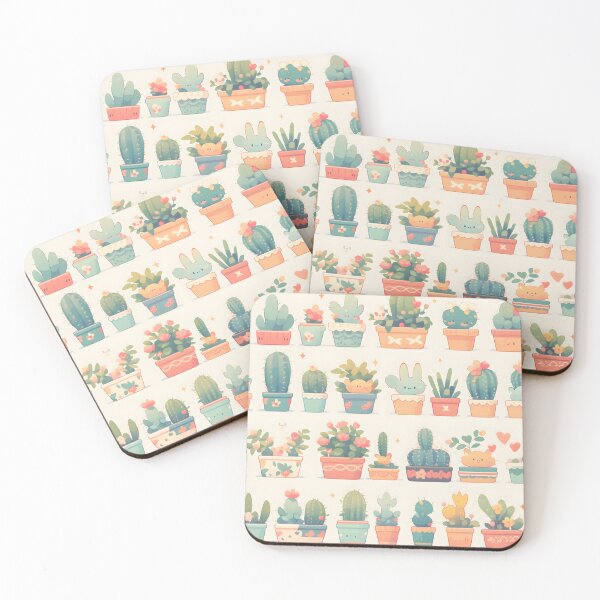 Item preview, PrettyCactus Kawaii Cactusses Pattern designed and sold by 18tokwa.