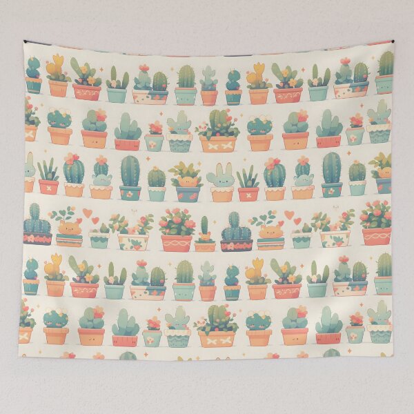 Item preview, PrettyCactus Kawaii Cactusses Pattern designed and sold by 18tokwa.