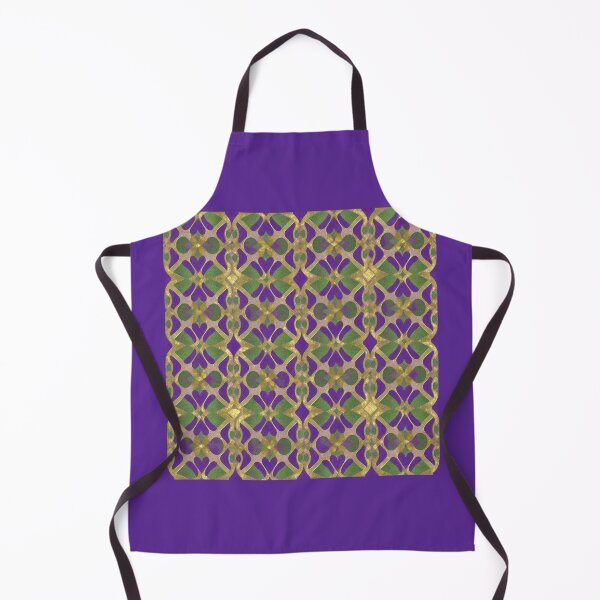 Item preview, Pattern of geometric green, gold and purple shapes designed and sold by ArtyBuys.
