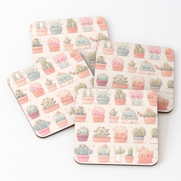 Item preview, Happy Bright Warm Cactus Kawaii Pretty Cactusses Pattern designed and sold by 18tokwa.