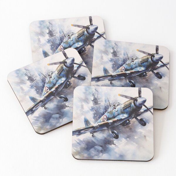 Item preview, Spitfire 1938 Royal Air Force Jet Watercolour Painting Print designed and sold by PicTechNowArt.
