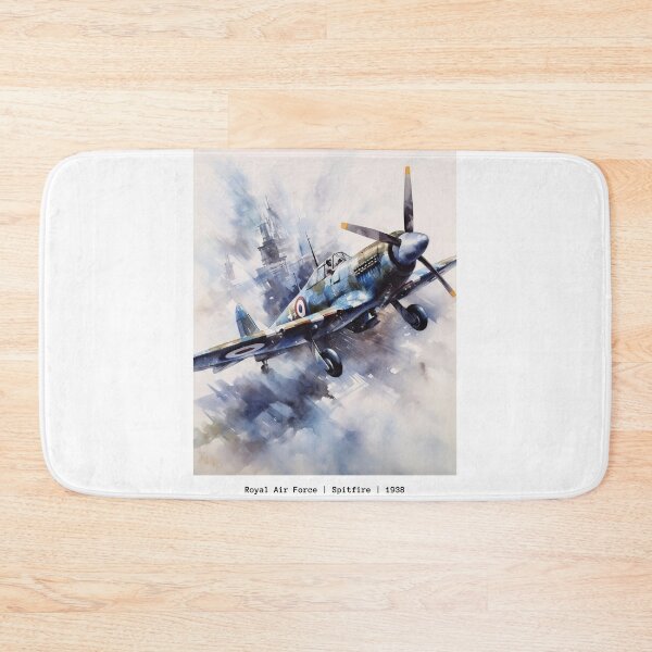 Item preview, Spitfire 1938 Royal Air Force Jet Watercolour Painting Print designed and sold by PicTechNowArt.