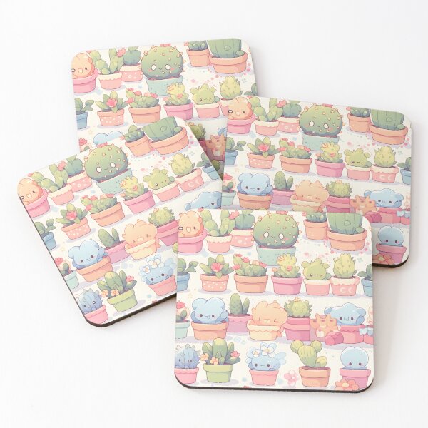 Item preview, Club Of Happy Cactus Kawaii Pretty Cactusses Pattern designed and sold by 18tokwa.