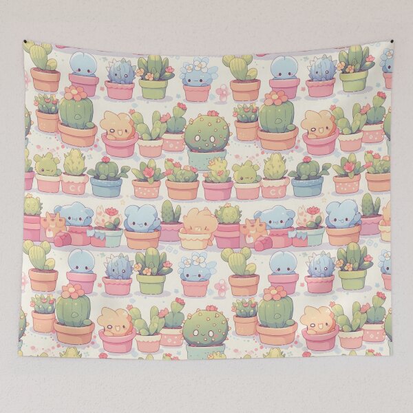 Item preview, Club Of Happy Cactus Kawaii Pretty Cactusses Pattern designed and sold by 18tokwa.
