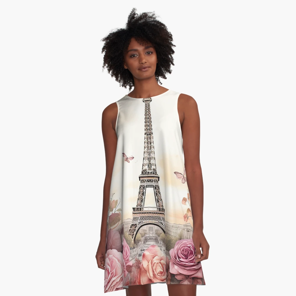 ❀ℳ's Gracy❀ Rose ×Eiffel Tower Dress ローズプリントドレス | msgracy