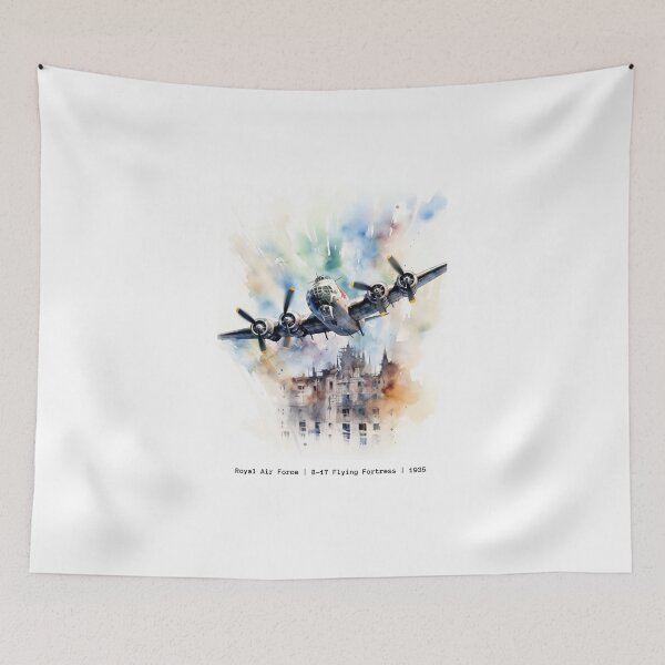 Item preview, B-17 Flying Fortress RAF WWII Bomber Vintage Art Print designed and sold by PicTechNowArt.