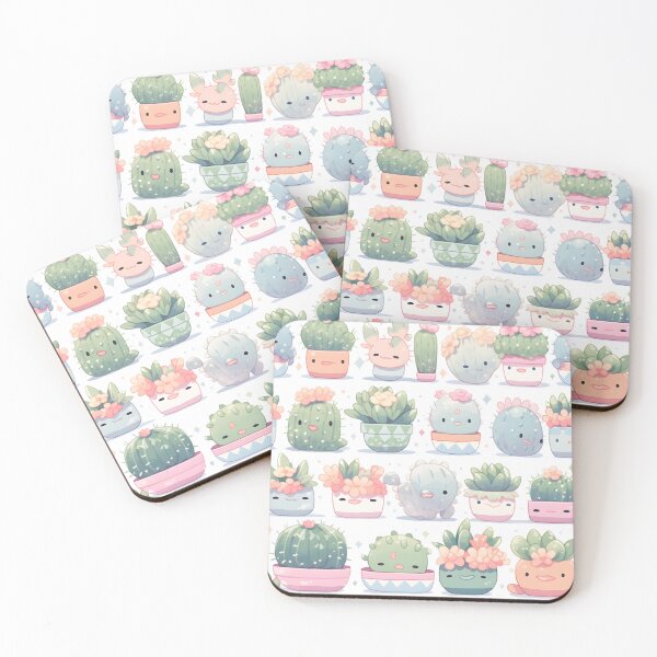 Item preview, Chubby Cactus Kawaii Pretty Cactusses Pattern designed and sold by 18tokwa.