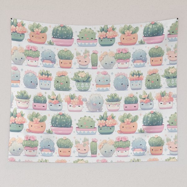 Item preview, Chubby Cactus Kawaii Pretty Cactusses Pattern designed and sold by 18tokwa.